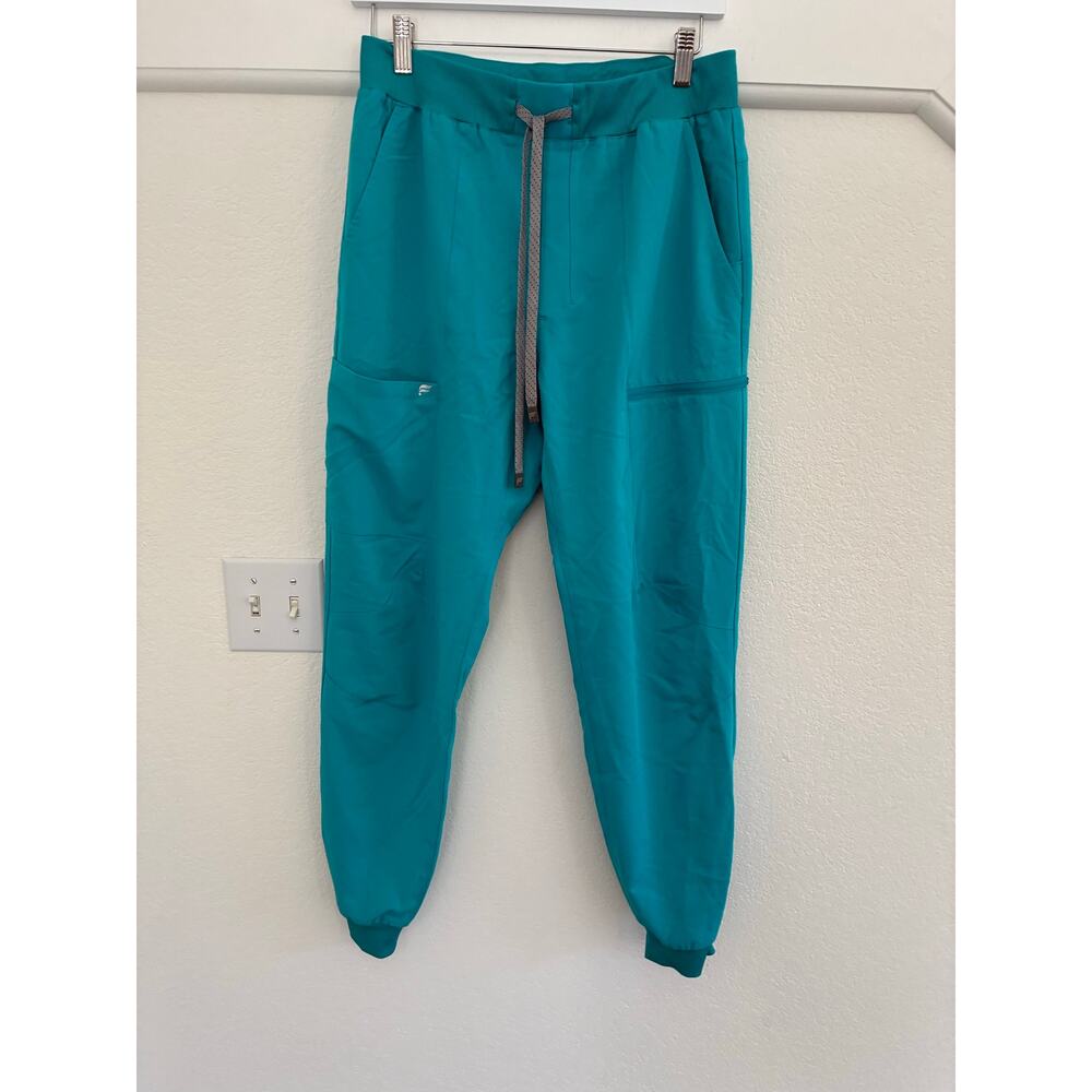 NWT Fabletics Mens Medium Tall All Shift Scrub Joggers Teal READ